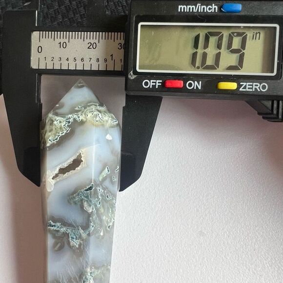 Moss Agate‎ Crystal Meditation Wand (#9) - Picture 8 of 11